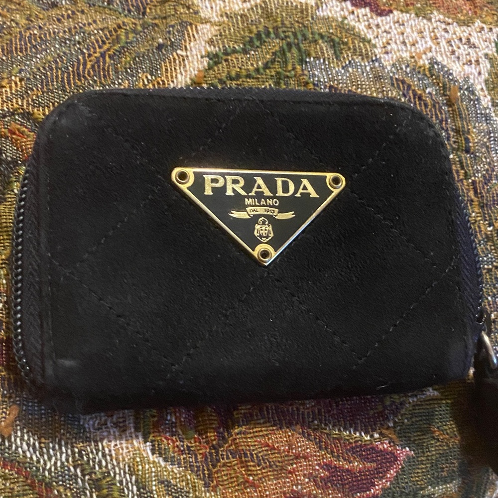 Prada Black Quilted Card Holder